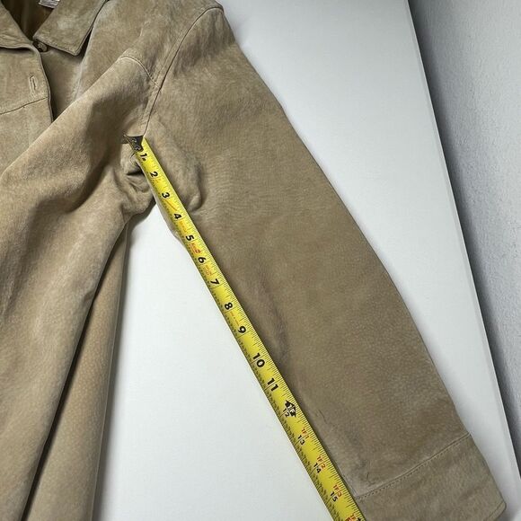 Vintage AMI Tan Genuine Suede Leather Button Up Jacket Size XL - Picture 7 of 9